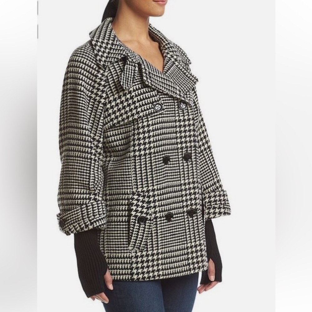 Calvin Klein Women's Classic Houndstooth Pea Coat